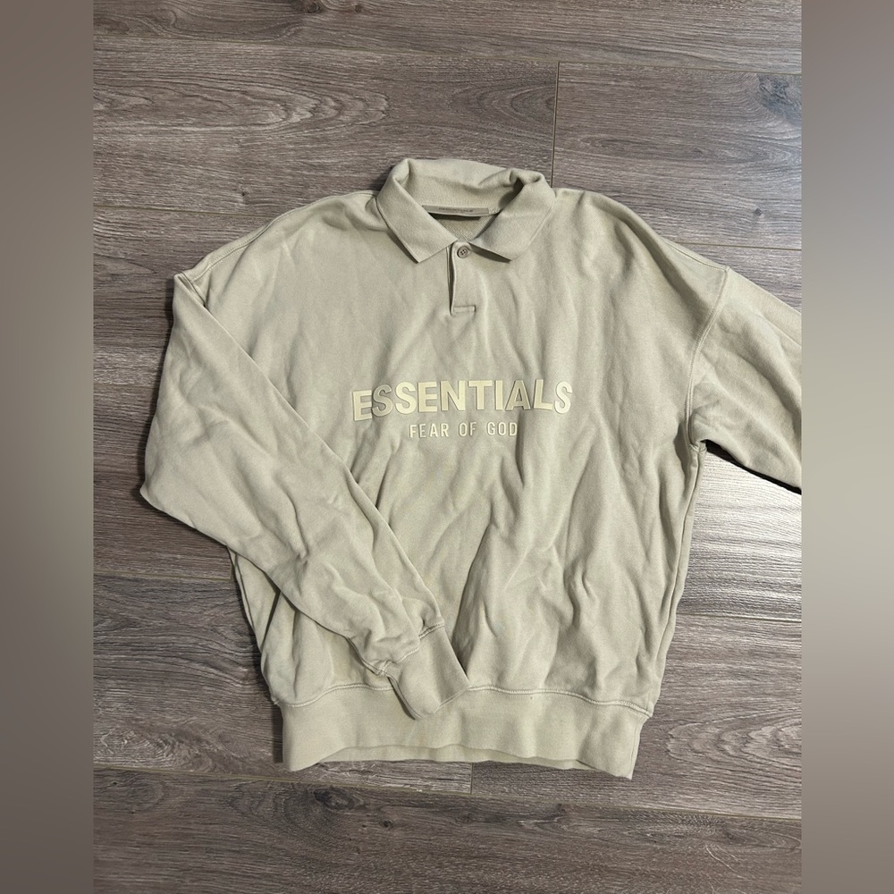 Essentials Fear of God beige logo polo shirt